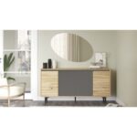 Μπουφές Augusta pakoworld oak-ανθρακί 160x40x78.5εκ - Image 3