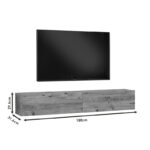Έπιπλο τηλεόρασης επιτοίχιο Dello pakoworld sonoma 180x31.6x29.6εκ - Image 5