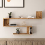 Ραφιέρα τοίχου Belinda pakoworld oak 120x14.5x71.4εκ - Image 2