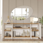 Μπουφές Placefol pakoworld μελαμίνης λευκό-φυσικό 180x44.5x75εκ - Image 2