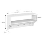 Κρεμάστρα Crosta pakoworld σε λευκή απόχρωση 80x28x40εκ - Image 3