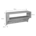 Κρεμάστρα Crosta pakoworld σε oak απόχρωση 80x28x40εκ - Image 3