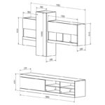 Σύνθετο σαλονιού Torania pakoworld sonoma-λευκό 185x37x145εκ - Image 2