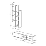 Σύνθετο σαλονιού Sarona pakoworld oak 150x35x160εκ