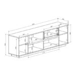 Σύνθετο σαλονιού Norda pakoworld κρεμ με oak 187x40x58,4εκ - Image 2
