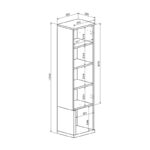 Σύνθετο σαλονιού Norda pakoworld κρεμ με oak 187x40x58,4εκ - Image 3