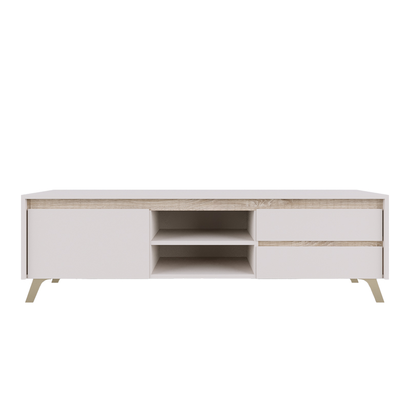 192-000075-1 Σύνθετο σαλονιού Belka pakoworld κρεμ με oak 210,6x45x152,6εκ - Image 1