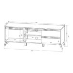 Σύνθετο σαλονιού Belka pakoworld κρεμ με oak 210,6x45x152,6εκ - Image 3
