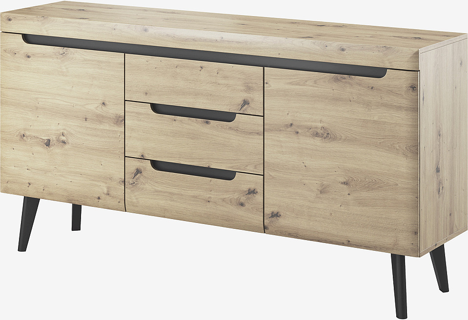 21104NRART Μπουφές Nordi Artisan+μαύρο 160x83x40cm - Image 1