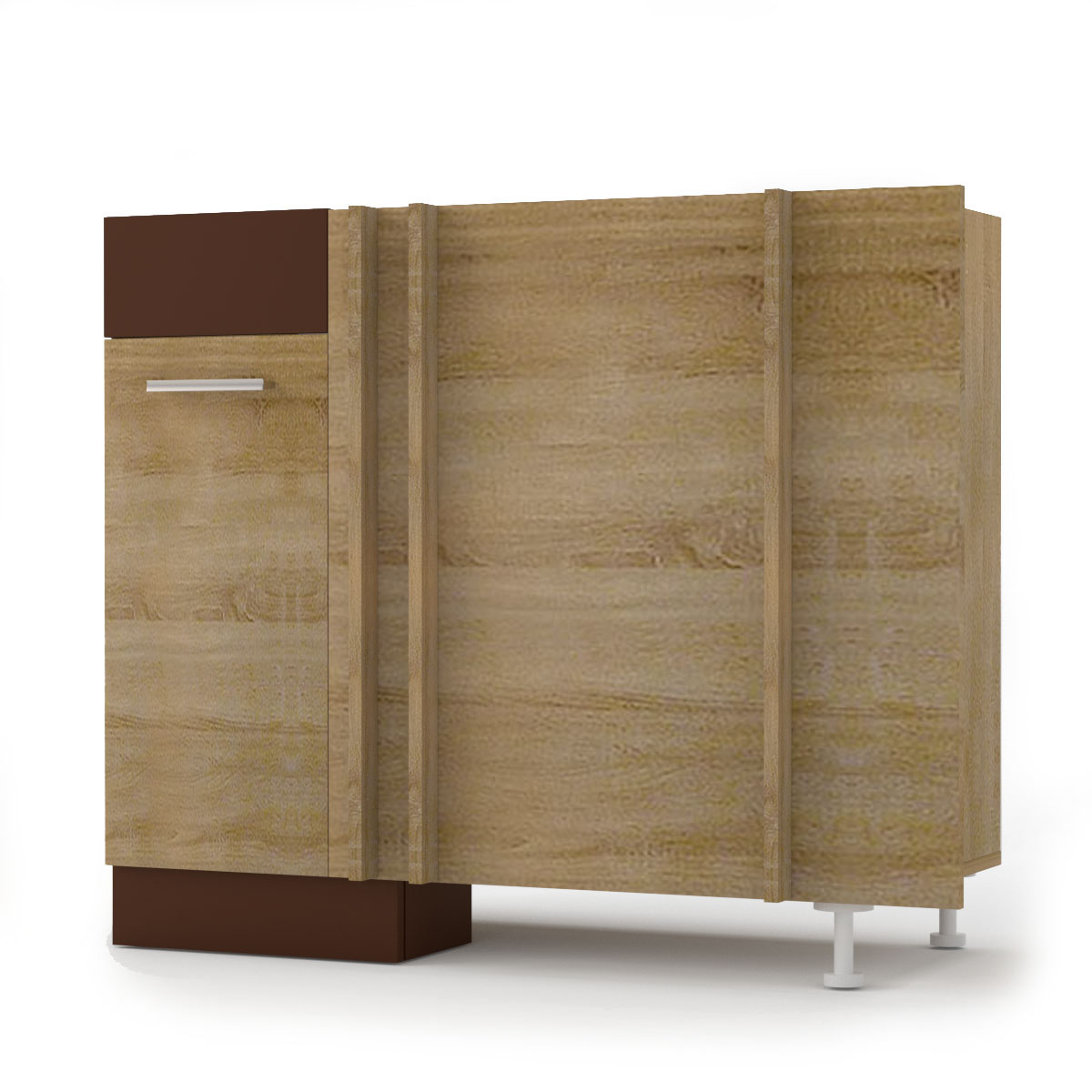 2180 Alina Κάτω Ντουλάπι Γωνίας 100x44.5x85εκ Sonoma-Mocca - Image 1