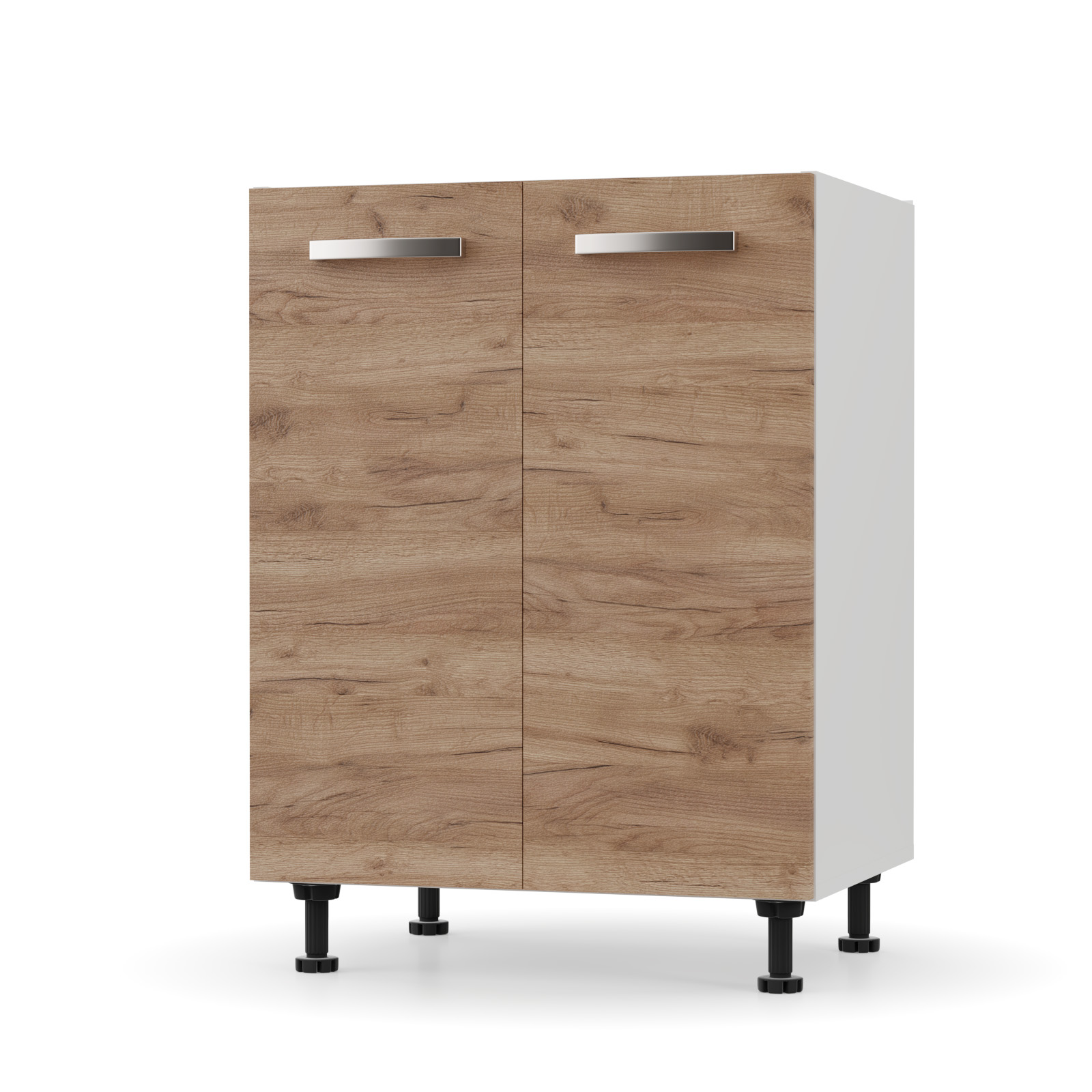 2228 CHARLOTΤE Κάτω Ντουλάπι 60x46.5x82εκ με μεταλλικά χερούλια Χρυσό Δρυς - Image 1