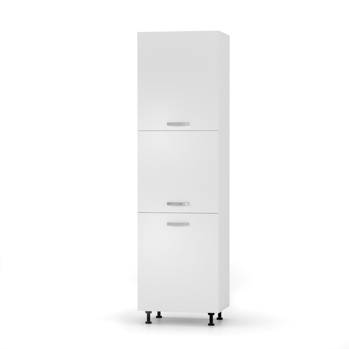 2237 CHARLOTΤE Στήλη Kουζίνας 60x56x213.4εκ με μεταλλικά χερούλια Λευκό - Image 1