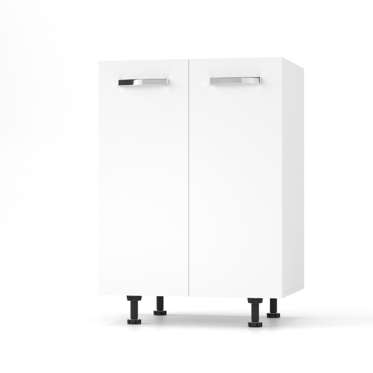 2241 CHARLOTΤE Κάτω Ντουλάπι 60x46.5x82εκ με μεταλλικά χερούλια Λευκό - Image 1