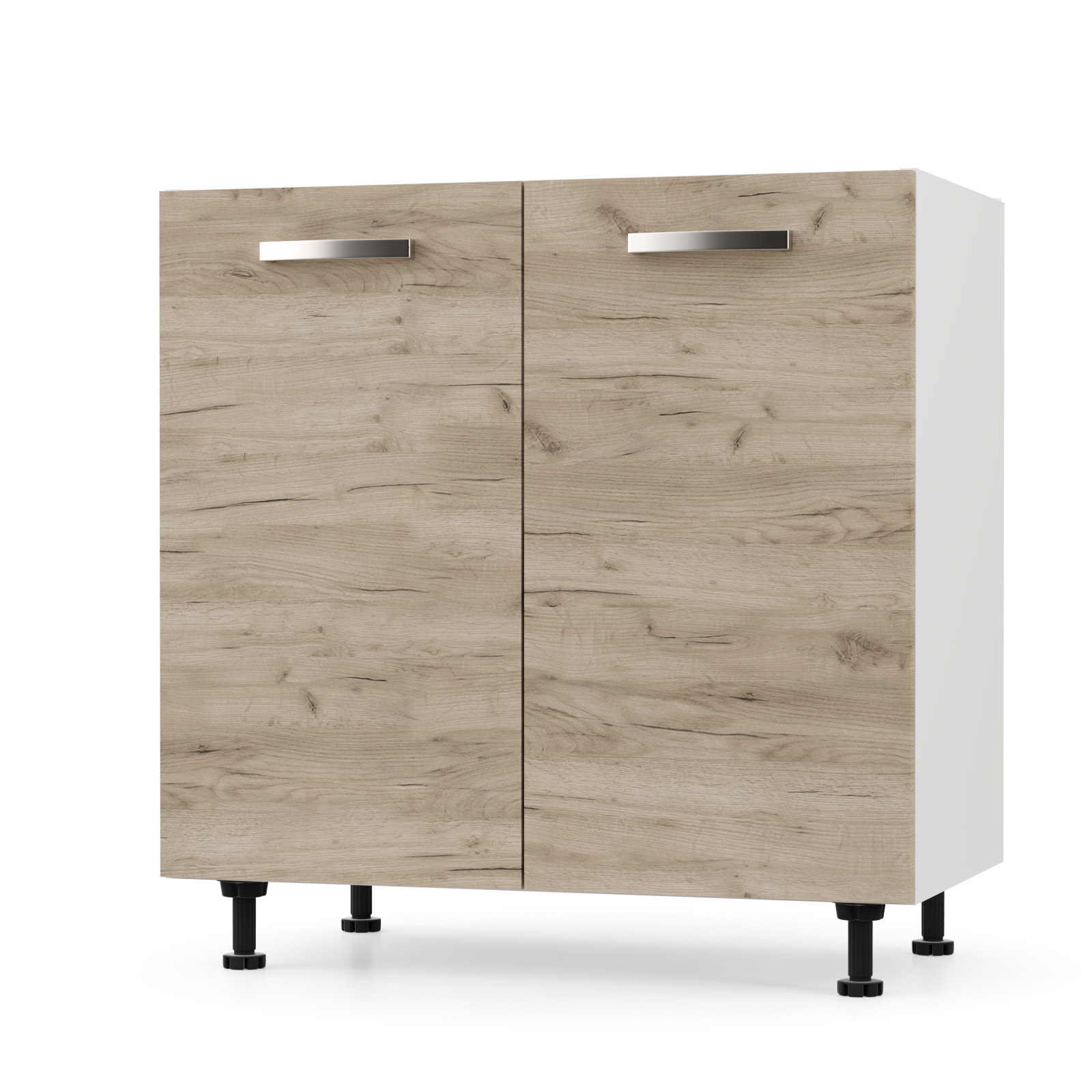 2243 CHARLOTΤE Κάτω Ντουλάπι 80x46.5x82cm με μεταλλικά χερούλια Δρύς - Image 1