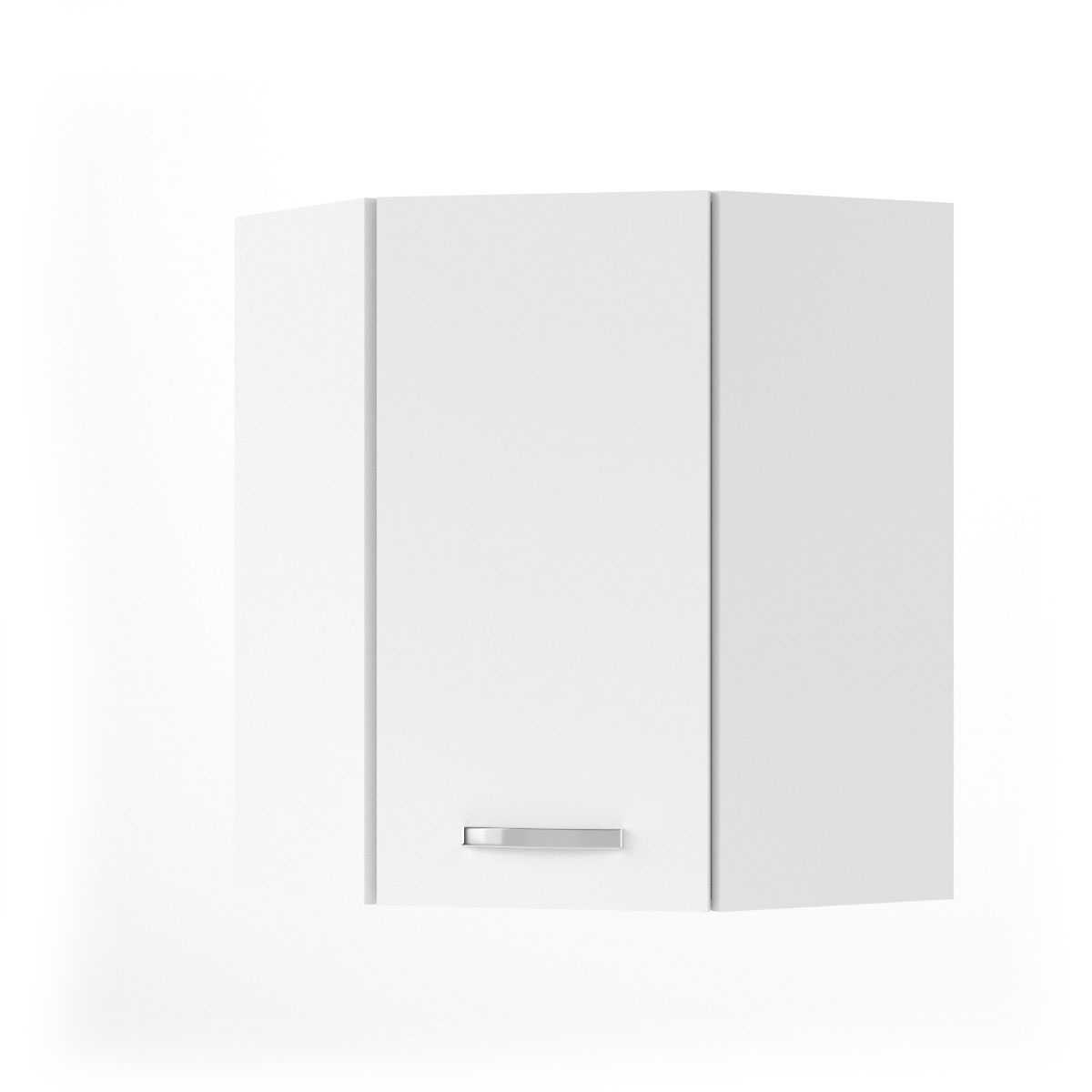 2294 CHARLOTΤE Πάνω Ντουλάπι Γωνίας 60x60x71.8εκ με μεταλλικά χερούλια Λευκό - Image 1
