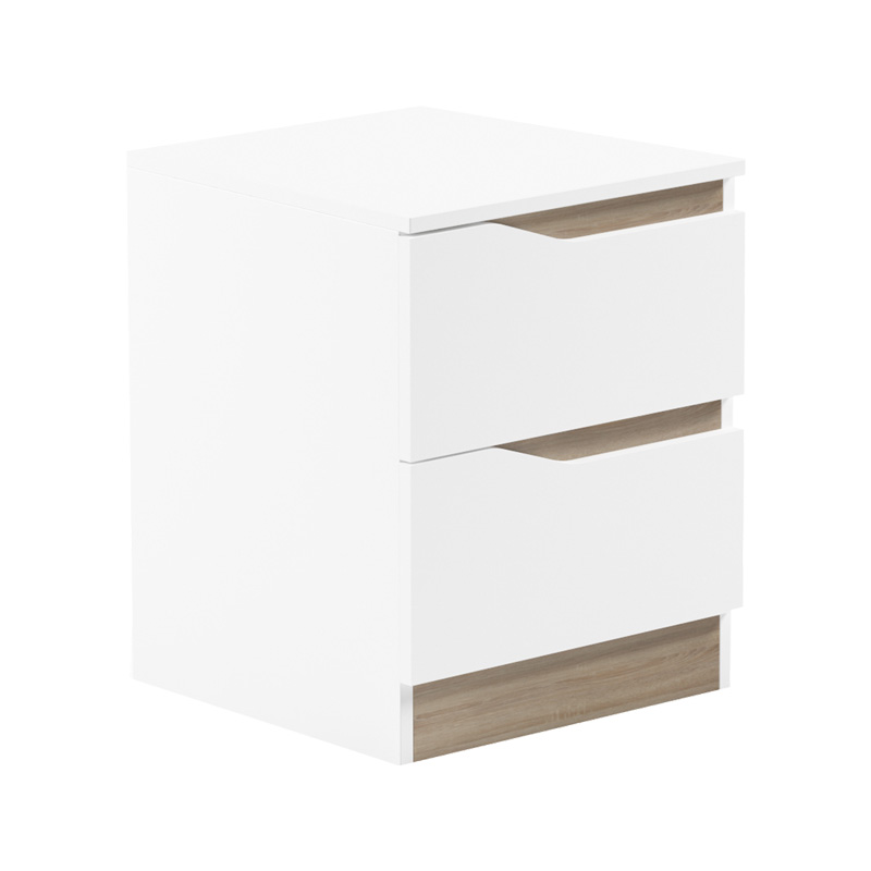 230-000084-1 Κομοδίνο Verena pakoworld σε λευκή-sonoma απόχρωση 40x40x50εκ - Image 1
