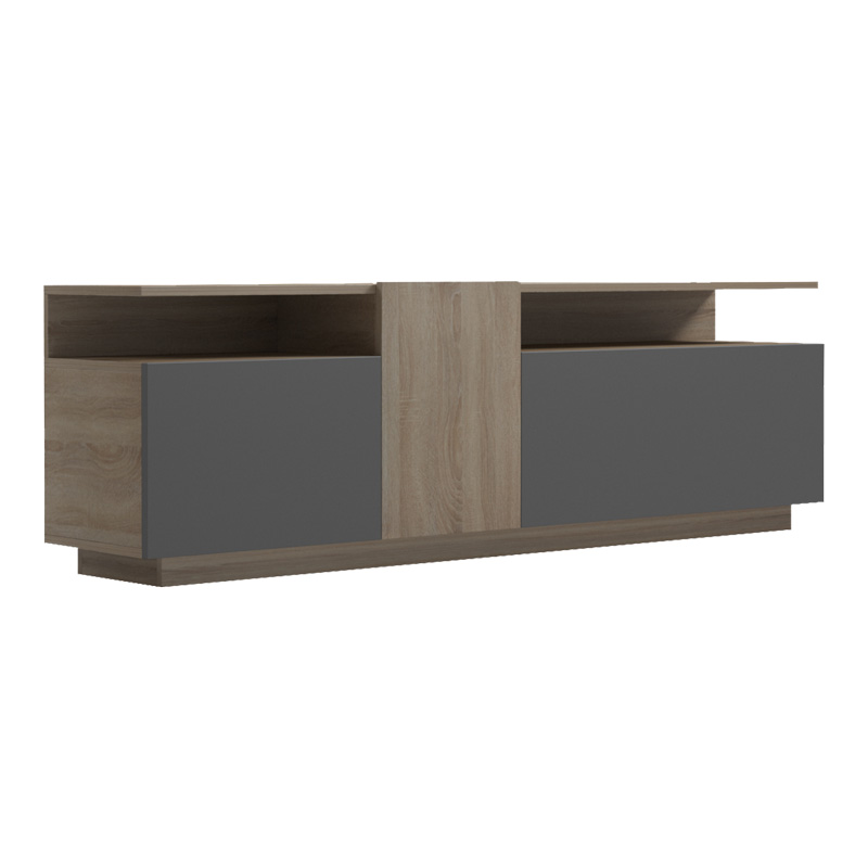 230-000109-1 Έπιπλο τηλεόρασης Vendora pakoworld σε sonoma-ανθρακί απόχρωση 150x29.5x46.3εκ - Image 1