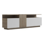 Έπιπλο τηλεόρασης Vendora pakoworld σε sonoma-λευκή απόχρωση 150x29.5x46.3εκ - Image 2