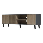 Έπιπλο τηλεόρασης Tuscany pakoworld sonoma-ανθρακί 180x41x51εκ - Image 3