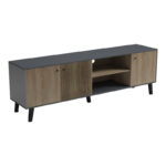 Έπιπλο τηλεόρασης Tuscany pakoworld sonoma-ανθρακί 180x41x51εκ - Image 4