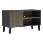 Έπιπλο τηλεόρασης Tuscany pakoworld sonoma-ανθρακί 100x40x51εκ - Image 2
