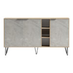 Μπουφές Balain pakoworld sonoma-γκρι μπεζ όψη μαρμάρου 142x35.5x83εκ - Image 3