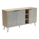 Μπουφές Balain pakoworld sonoma-γκρι μπεζ όψη μαρμάρου 142x35.5x83εκ - Image 5