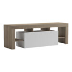 Έπιπλο τηλεόρασης Liner pakoworld sonoma-λευκό 150x40x50εκ - Image 2