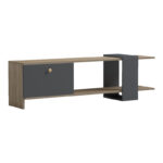 Έπιπλο τηλεόρασης Standi pakoworld σε sonoma-ανθρακί 120x25x36.8εκ - Image 2