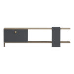 Έπιπλο τηλεόρασης Standi pakoworld σε sonoma-ανθρακί 120x25x36.8εκ - Image 3