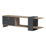 Έπιπλο τηλεόρασης Standi pakoworld σε sonoma-ανθρακί 120x25x36.8εκ - Image 4