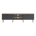 Έπιπλο τηλεόρασης Gorna pakoworld sonoma-ανθρακί 180x35x48.6εκ - Image 3