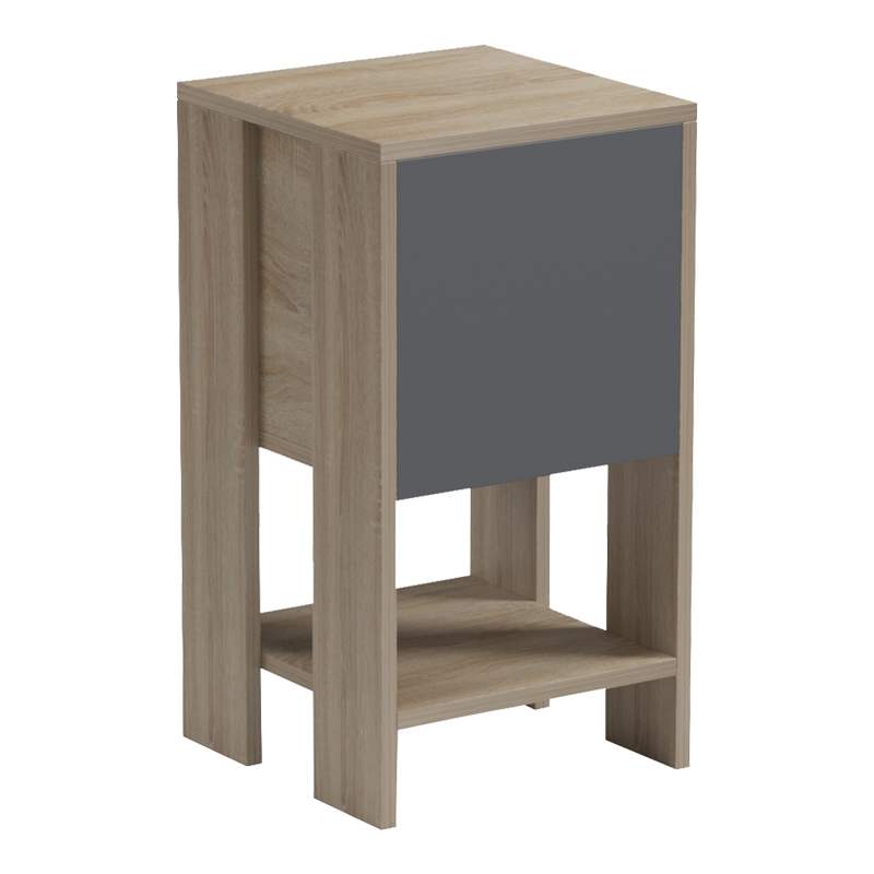 230-000222-1 Κομοδίνο Reppo pakoworld sonoma-ανθρακί 30x30x55εκ - Image 1