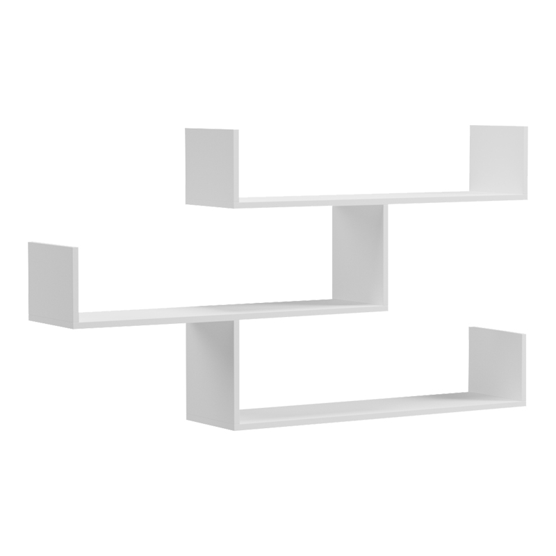 230-000244-1 Ραφιέρα τοίχου Tiber pakoworld λευκή 120x22x67εκ - Image 1