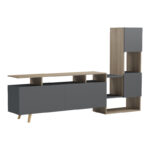 Σύνθετο σαλονιού Defry pakoworld sonoma-ανθρακί 177.5x31.5x110εκ - Image 2