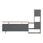 Σύνθετο σαλονιού Defry pakoworld sonoma-ανθρακί 177.5x31.5x110εκ - Image 3