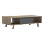 Τραπέζι σαλονιού Elonza pakoworld sonoma-ανθρακί 120x60x36εκ - Image 2