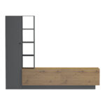 Σύνθετο σαλονιού Tilveo pakoworld oak-ανθρακί 230x41.5x180εκ - Image 3