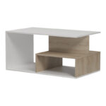 Τραπέζι σαλονιού Kelena pakoworld sonoma-λευκό 90x51x43εκ - Image 3