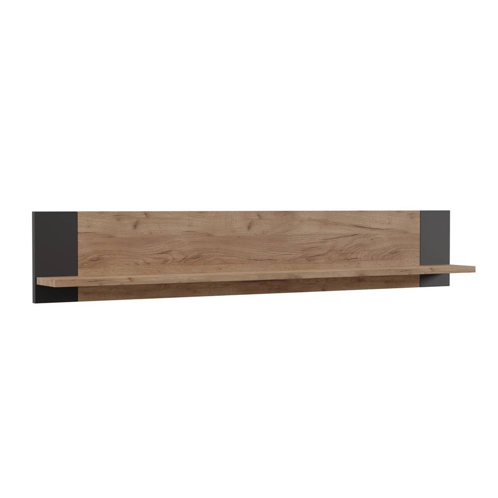 2350 Ράφι τοίχου OLD WOOD Χρυσός Δρύς με Μαύρο 115.6x17.6x20εκ - Image 1