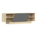 Έπιπλο τηλεόρασης Stevie pakoworld sonoma-ανθρακί 160x40x50εκ - Image 2