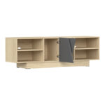 Έπιπλο τηλεόρασης Stevie pakoworld sonoma-ανθρακί 160x40x50εκ - Image 3