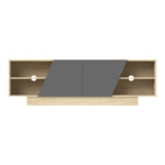 Έπιπλο τηλεόρασης Stevie pakoworld sonoma-ανθρακί 160x40x50εκ - Image 4