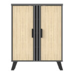Παπουτσοθήκη-ντουλάπι Shoby pakoworld sonoma-ανθρακί 70.5x30x91εκ - Image 3