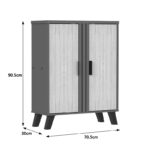 Παπουτσοθήκη-ντουλάπι Shoby pakoworld sonoma-ανθρακί 70.5x30x91εκ - Image 5