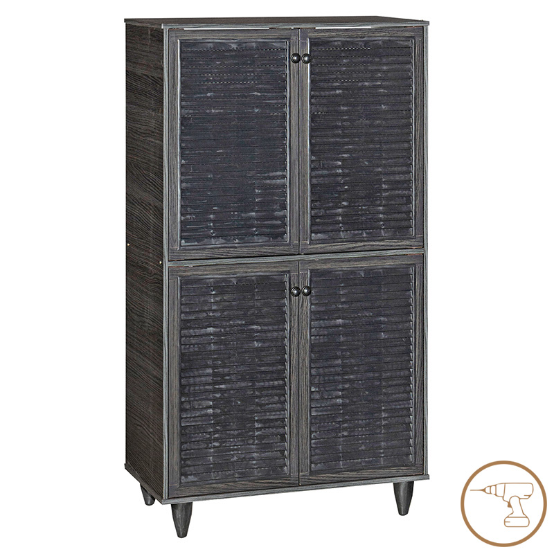 249-000018-1 Παπουτσοθήκη-ντουλάπι Ronan pakoworld χρώμα wenge 70.5x35x122εκ - Image 1
