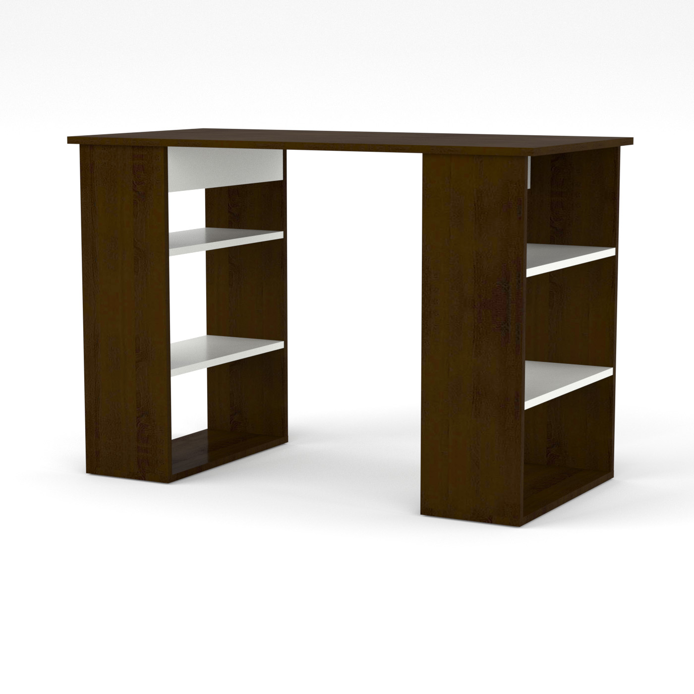 2492 Γραφείο 110 Βέγγε-Λευκό με Ράφια 110x55x75εκ - Image 1