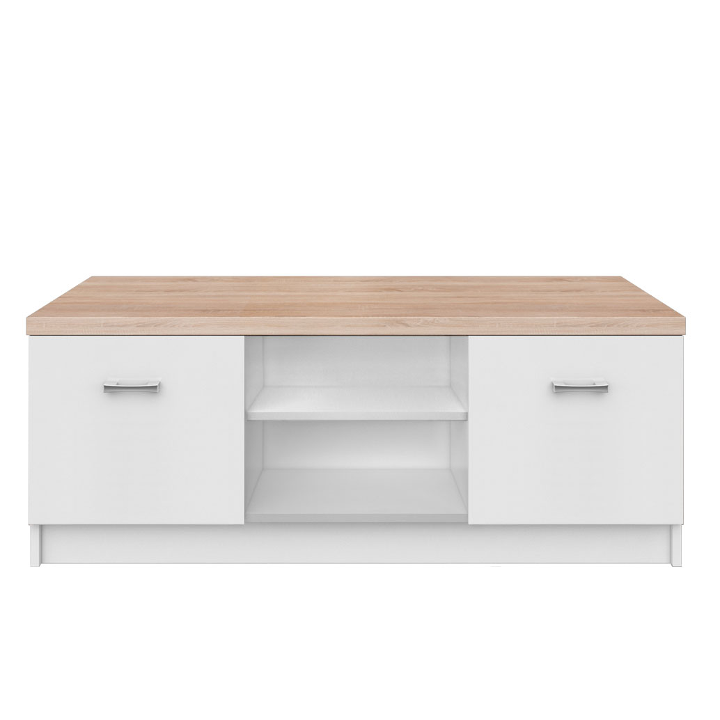 2503 Έπιπλο TV 120x42x46εκ Λευκό-Sonoma Με Δύο Ντουλάπια - Image 1