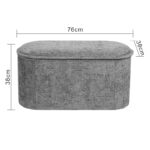 Σκαμπό-μπαούλο Trebia pakoworld γκρι ύφασμα 76x38x38εκ - Image 3