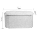 Σκαμπό-μπαούλο Trebia pakoworld κρεμ ύφασμα 76x38x38εκ - Image 3